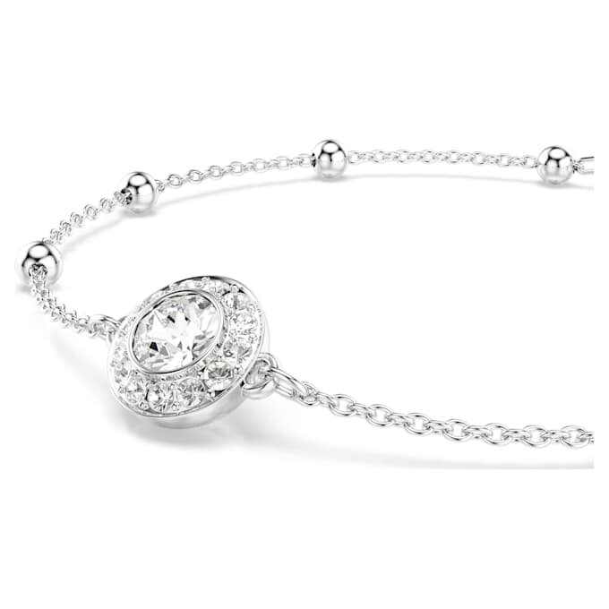 Pulseras Angelic, corte redondo, blanca, chapada en rodio Pulseras Angelic, corte redondo, blanca, chapada en rodio