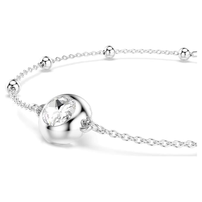 Pulseras Angelic, corte redondo, blanca, chapada en rodio Pulseras Angelic, corte redondo, blanca, chapada en rodio