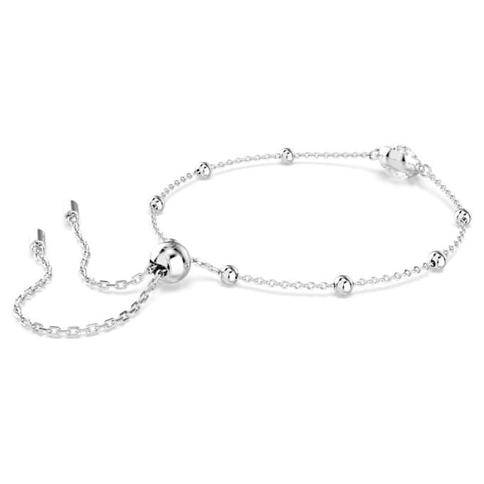 Pulseras Angelic, corte redondo, blanca, chapada en rodio Pulseras Angelic, corte redondo, blanca, chapada en rodio