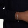 Pulseras Angelic, corte redondo, blanca, chapada en rodio Pulseras Angelic, corte redondo, blanca, chapada en rodio