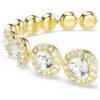 Pulseras Angelic, corte redondo, pavé, mediana, blanca, chapada en tono dorado Pulseras Angelic, corte redondo, pavé, mediana, blanca, chapada en tono dorado