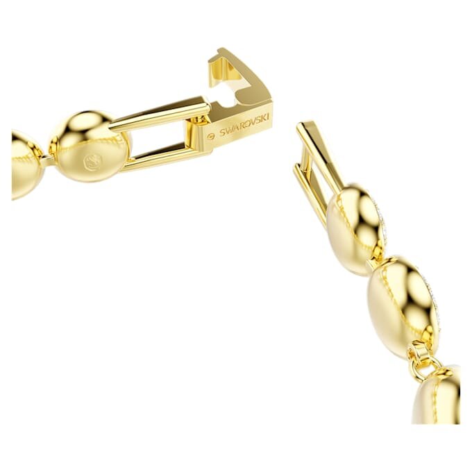 Pulseras Angelic, corte redondo, pavé, mediana, blanca, chapada en tono dorado Pulseras Angelic, corte redondo, pavé, mediana, blanca, chapada en tono dorado