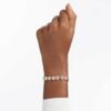 Pulseras Angelic, corte redondo, pavé, tamaño mediano, blanco, chapada en tono oro rosa Pulseras Angelic, corte redondo, pavé, tamaño mediano, blanco, chapada en tono oro rosa