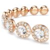 Pulseras Angelic, corte redondo, pavé, tamaño mediano, blanco, chapada en tono oro rosa Pulseras Angelic, corte redondo, pavé, tamaño mediano, blanco, chapada en tono oro rosa
