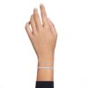 Pulseras Angelic, corte redondo, pequeña, blanca, chapada en rodio Pulseras Angelic, corte redondo, pequeña, blanca, chapada en rodio