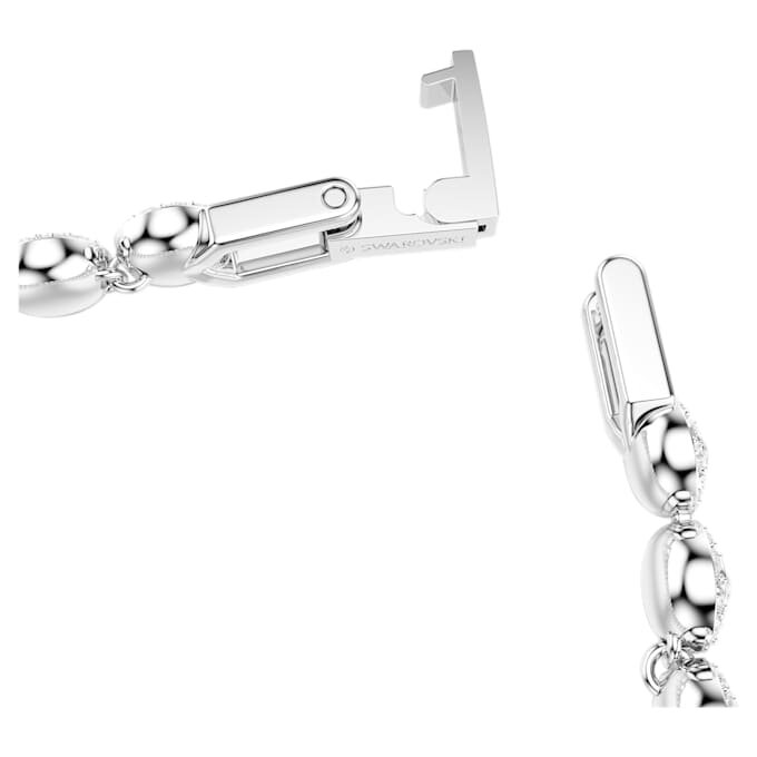 Pulseras Angelic, corte redondo, pequeña, blanca, chapada en rodio Pulseras Angelic, corte redondo, pequeña, blanca, chapada en rodio