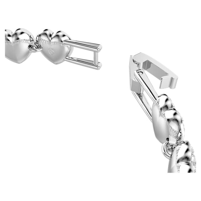 Pulseras Ariana Grande x Swarovski con cortes mixtos, corazones, blanca, chapada en rodio Pulseras Ariana Grande x Swarovski con cortes mixtos, corazones, blanca, chapada en rodio
