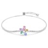 Pulseras Ariana Grande x Swarovski con cortes mixtos, flor, multicolor, chapada en rodio Pulseras Ariana Grande x Swarovski con cortes mixtos, flor, multicolor, chapada en rodio