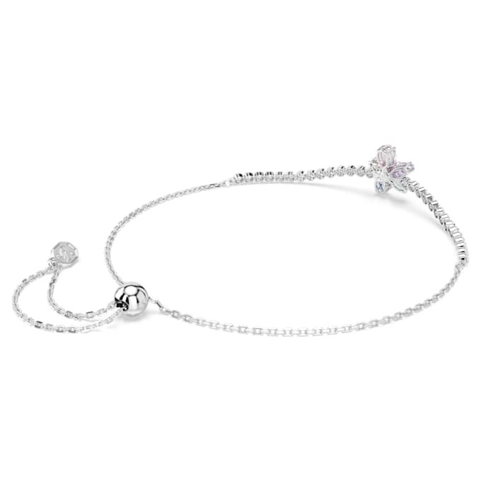 Pulseras Ariana Grande x Swarovski con cortes mixtos, flor, multicolor, chapada en rodio Pulseras Ariana Grande x Swarovski con cortes mixtos, flor, multicolor, chapada en rodio