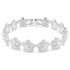 Pulseras Ariana Grande X Swarovski, corte redondo, flores, blanco, chapada en rodio Pulseras Ariana Grande X Swarovski, corte redondo, flores, blanco, chapada en rodio