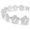 Pulseras Ariana Grande X Swarovski, corte redondo, flores, blanco, chapada en rodio Pulseras Ariana Grande X Swarovski, corte redondo, flores, blanco, chapada en rodio
