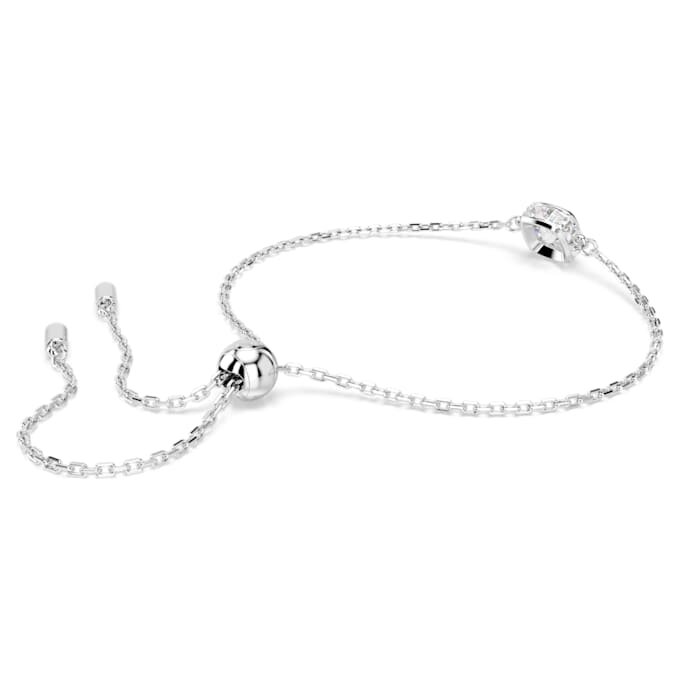 Pulseras con piedra natal de corte cuadrado, abril, blanca, chapada en rodio Pulseras con piedra natal de corte cuadrado, abril, blanca, chapada en rodio