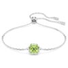 Pulseras con piedra natal de corte cuadrado, agosto, verde, chapada en rodio Pulseras con piedra natal de corte cuadrado, agosto, verde, chapada en rodio
