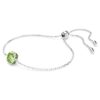 Pulseras con piedra natal de corte cuadrado, agosto, verde, chapada en rodio Pulseras con piedra natal de corte cuadrado, agosto, verde, chapada en rodio