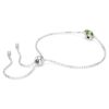 Pulseras con piedra natal de corte cuadrado, agosto, verde, chapada en rodio Pulseras con piedra natal de corte cuadrado, agosto, verde, chapada en rodio