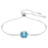 Pulseras con piedra natal de corte cuadrado, diciembre, azul, chapada en rodio Pulseras con piedra natal de corte cuadrado, diciembre, azul, chapada en rodio