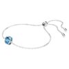Pulseras con piedra natal de corte cuadrado, diciembre, azul, chapada en rodio Pulseras con piedra natal de corte cuadrado, diciembre, azul, chapada en rodio