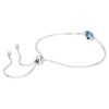 Pulseras con piedra natal de corte cuadrado, diciembre, azul, chapada en rodio Pulseras con piedra natal de corte cuadrado, diciembre, azul, chapada en rodio