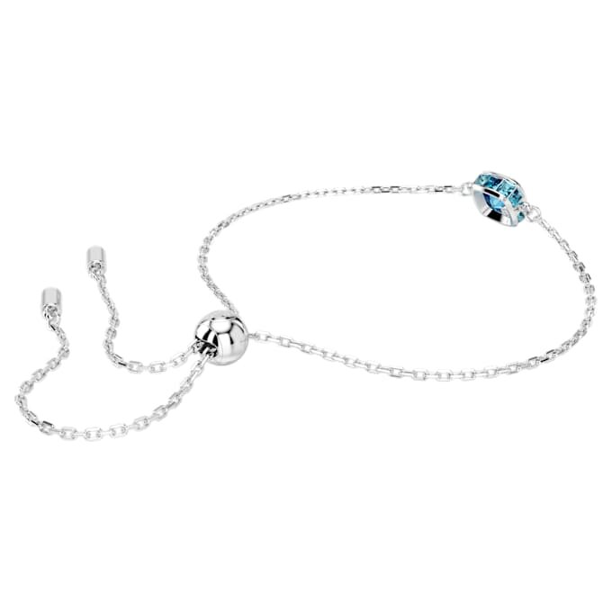 Pulseras con piedra natal de corte cuadrado, diciembre, azul, chapada en rodio Pulseras con piedra natal de corte cuadrado, diciembre, azul, chapada en rodio