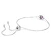 Pulseras con piedra natal de corte cuadrado, febrero, morada, chapada en rodio Pulseras con piedra natal de corte cuadrado, febrero, morada, chapada en rodio