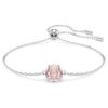 Pulseras con piedra natal de corte cuadrado, junio, rosa, chapada en rodio Pulseras con piedra natal de corte cuadrado, junio, rosa, chapada en rodio