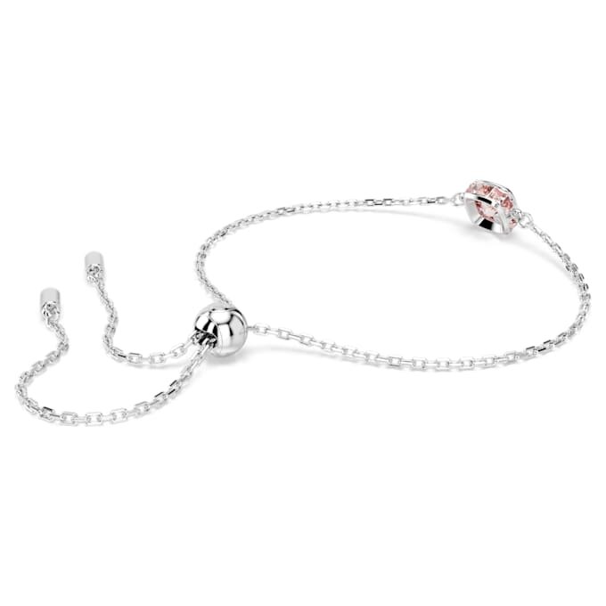 Pulseras con piedra natal de corte cuadrado, junio, rosa, chapada en rodio Pulseras con piedra natal de corte cuadrado, junio, rosa, chapada en rodio