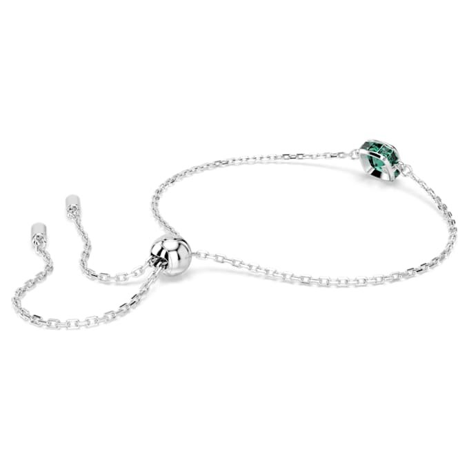 Pulseras con piedra natal de corte cuadrado, mayo, verde, chapada en rodio Pulseras con piedra natal de corte cuadrado, mayo, verde, chapada en rodio