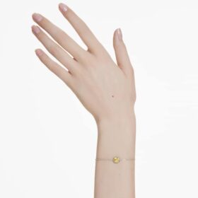 Pulseras con piedra natal de corte cuadrado, noviembre, amarillo, chapada en rodio