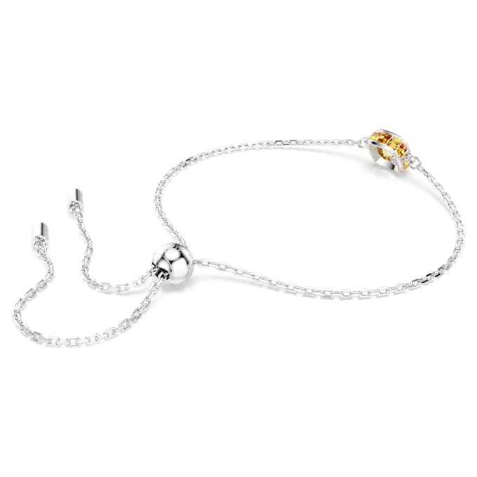 Pulseras con piedra natal de corte cuadrado, noviembre, amarillo, chapada en rodio Pulseras con piedra natal de corte cuadrado, noviembre, amarillo, chapada en rodio