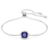 Pulseras con piedra natal de corte cuadrado, septiembre, azul, chapada en rodio Pulseras con piedra natal de corte cuadrado, septiembre, azul, chapada en rodio