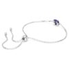 Pulseras con piedra natal de corte cuadrado, septiembre, azul, chapada en rodio Pulseras con piedra natal de corte cuadrado, septiembre, azul, chapada en rodio