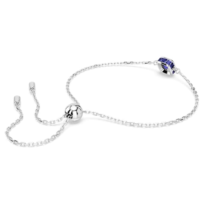 Pulseras con piedra natal de corte cuadrado, septiembre, azul, chapada en rodio Pulseras con piedra natal de corte cuadrado, septiembre, azul, chapada en rodio