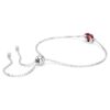 Pulseras con piedras natales de corte cuadrado, enero, rojo, chapada en rodio Pulseras con piedras natales de corte cuadrado, enero, rojo, chapada en rodio