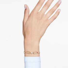 Pulseras Constella blancas, chapadas en tono dorado