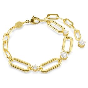 Pulseras Constella blancas, chapadas en tono dorado