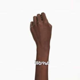 Pulseras Constella con cortes mixtos, blancas, chapadas en rodio
