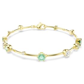 Pulseras Constella con cortes mixtos, verde, chapada en tono dorado