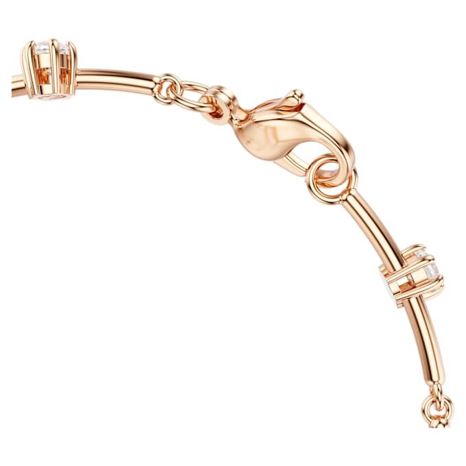 Pulseras Constella con perlas de cristal, cortes redondos, blanca, chapada en tono oro rosa Pulseras Constella con perlas de cristal, cortes redondos, blanca, chapada en tono oro rosa