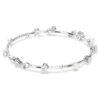Pulseras Constella con perlas de cristal, cortes redondos, blanco, chapada en rodio