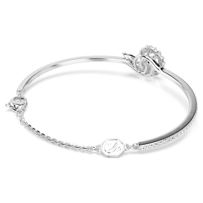 Pulseras de serpiente con cortes mixtos, Año de la Serpiente, blanca, chapada en rodio Pulseras de serpiente con cortes mixtos, Año de la Serpiente, blanca, chapada en rodio