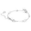 Pulseras de serpiente con perla de cristal, cortes mixtos, Año de la Serpiente, blanco, chapada en rodio Pulseras de serpiente con perla de cristal, cortes mixtos, Año de la Serpiente, blanco, chapada en rodio