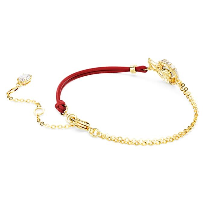 Pulseras de serpiente con perlas de cristal, cortes mixtos, Año de la Serpiente, rojo, chapado en tono dorado Pulseras de serpiente con perlas de cristal, cortes mixtos, Año de la Serpiente, rojo, chapado en tono dorado