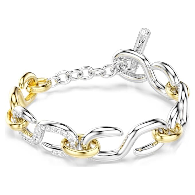 Pulseras Dextera de corte redondo, barra en T, blanca, acabado de metales mixtos Pulseras Dextera de corte redondo, barra en T, blanca, acabado de metales mixtos