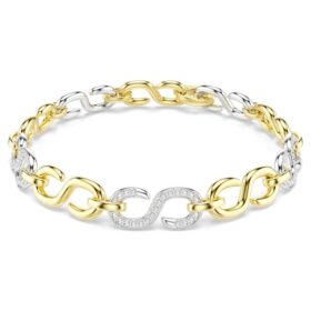 Pulseras Dextera de corte redondo, blanca, acabado de metales mixtos