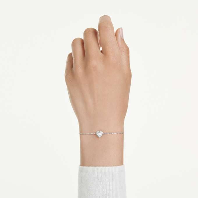Pulseras Eternity con diamantes cultivados en laboratorio de 0,5 ct en total, forma de corazón, plata esterlina Pulseras Eternity con diamantes cultivados en laboratorio de 0,5 ct en total, forma de corazón, plata esterlina