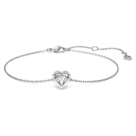 Pulseras Eternity con diamantes cultivados en laboratorio de 0,5 ct en total, forma de corazón, plata esterlina