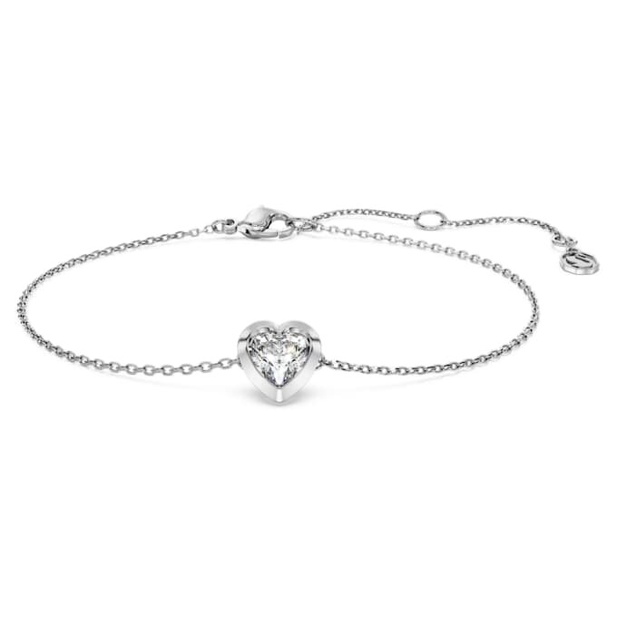 Pulseras Eternity con diamantes cultivados en laboratorio de 0,5 ct en total, forma de corazón, plata esterlina Pulseras Eternity con diamantes cultivados en laboratorio de 0,5 ct en total, forma de corazón, plata esterlina