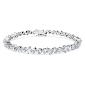 Pulseras Galaxy Tennis con diamantes cultivados en laboratorio, 5 ct en total, formas mixtas, oro blanco de 14K