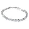 Pulseras Galaxy Tennis con diamantes cultivados en laboratorio, 5 ct en total, formas mixtas, oro blanco de 14K