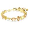 Pulseras Gema con cortes mixtos, amarilla, chapada en tono dorado